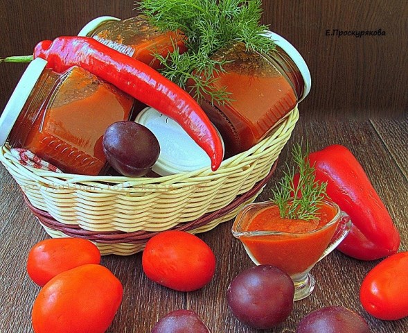 Рецепт томатно-сливового соуса с чесноком и перцем чили